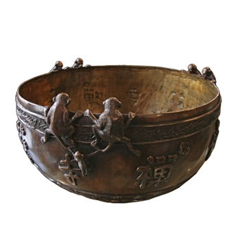 Large Planter with Monkeys