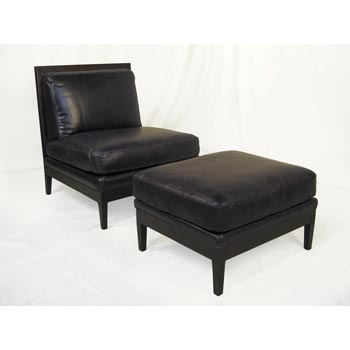 Cassandra Armless Chair & Ottoman