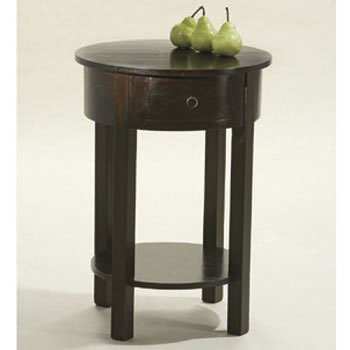 Round Side Table with Drawer