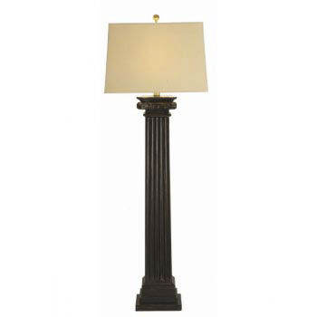 Doric Fluted Patina Wood Floor Lamp