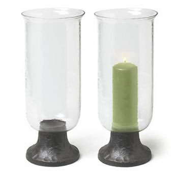 Hammered Base Hurricane Lamp