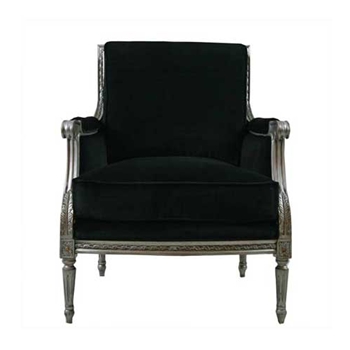 Black Directoire Pewter Armchair