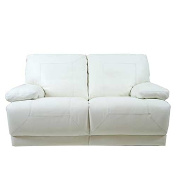 Thea White Leather Loveseat Recliner