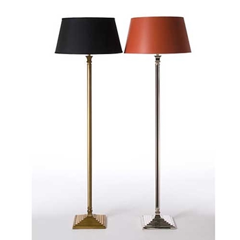 Brass Sq Base Floor Lamp
