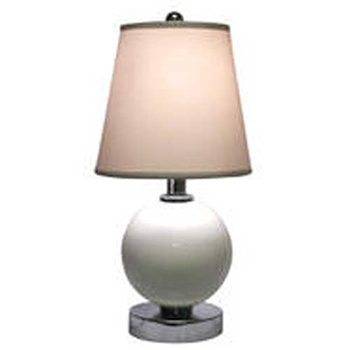 White Glass Orb Table Lamp