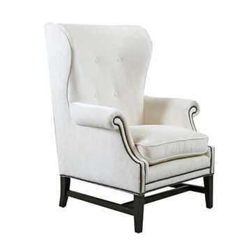 Ivory Tivoli Velvet Wing Chair