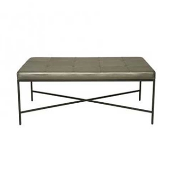 Chocolate Leather Ulster Ottoman