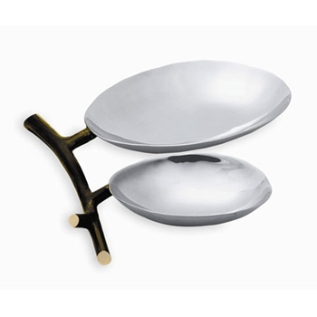 Double Olive Pod Stainless Steel Bowl