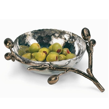 Bronze Olive Branch Stainless Steel Olive Bowl