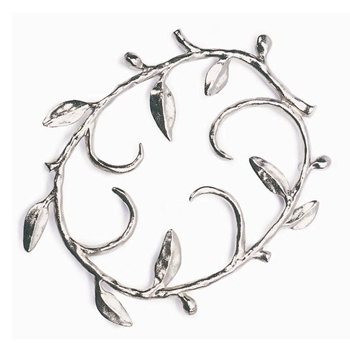 Leaf Nickel Oval Trivet