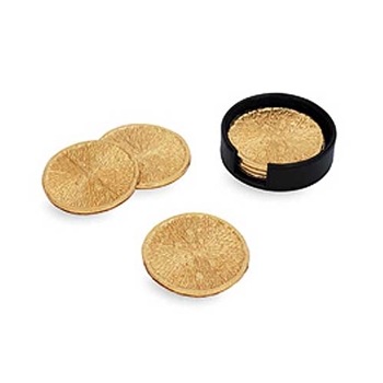 Lemonwood & Nickel Coaster Set