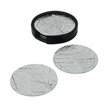 Forest Leaf Nickel Coaster Set