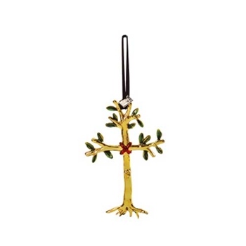 Holiday Ornament Cross with Leaves