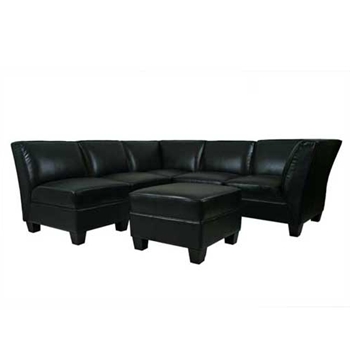 Daniel Black Leather Sectional
