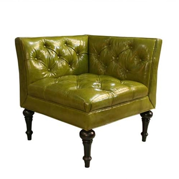 Salon Corner Lime Leather Chair