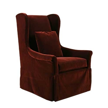 Weston Rust Velvet Wing Back Chair