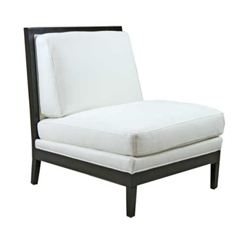 Cassandra White Leather Armless Chair
