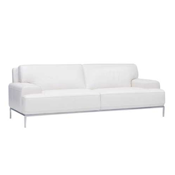 Mercedes White Leather Sofa