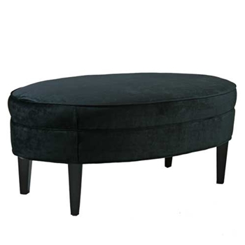 Bristol Oval Black Ottoman