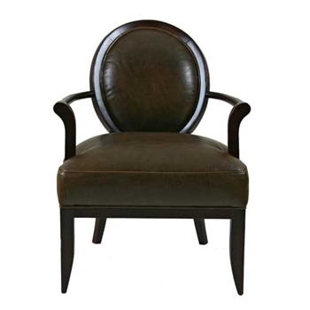 Lucien Lhasa Chocolate Leather Arm Chair