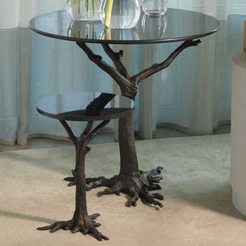 Faux Bois Patina Side Table