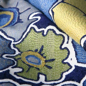 Indigo Chenille Blossom