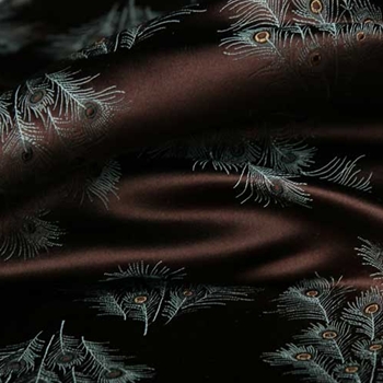 Chocolate Silk Brocade Peacock