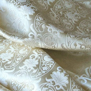 Ivory Silk Brocade Paisley