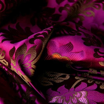 Wine Silk Brocade Peony