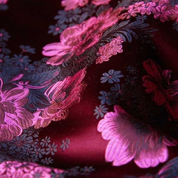 Eggplant Silk Brocade Cameiia