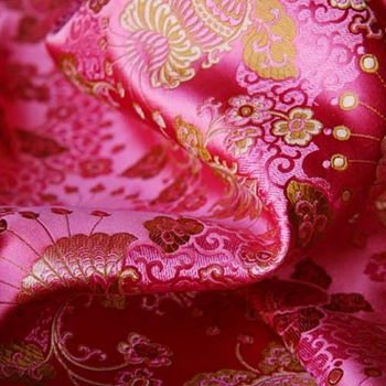 Pink Silk Brocade Peony