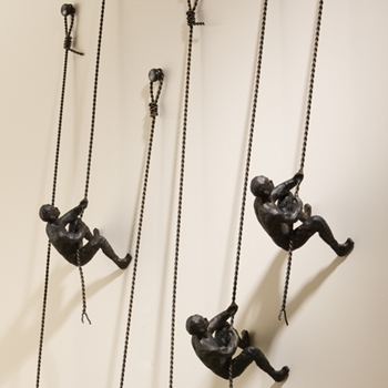 Bronze Climbing Man Wall Mounted