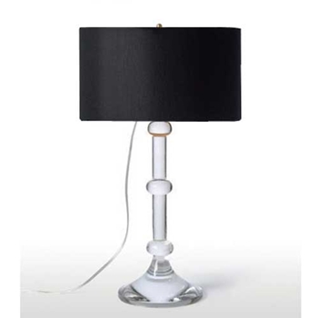 Glass Candlestick Black Table Lamp