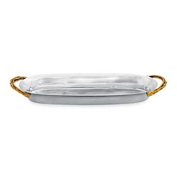 Gilded Twig Stainless Steel Dish (Long)