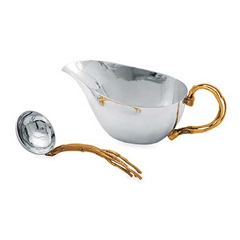 Gilded Twig Stainless Steel Gravy Boat
