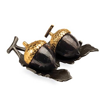 Acorn Gold Salt & Pepper w/ Tray
