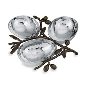 Olive Branch Stainless Steel Bowl (8in)