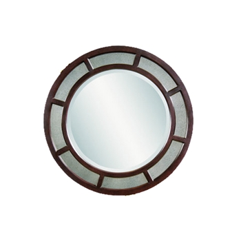 Double Rim Ebony Round Mirror