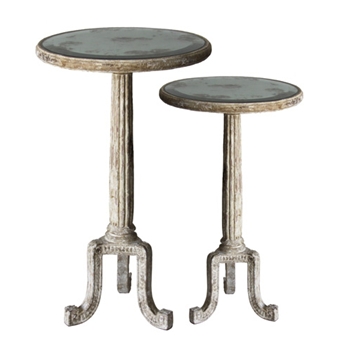 Scroll White Washed Side Table