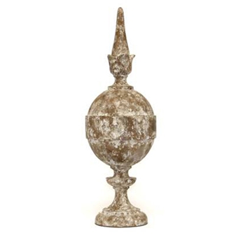 Orb White Washed Finial