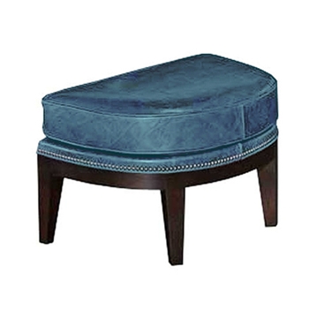 Castillo Turquoise Leather Demi Lune Ottoman