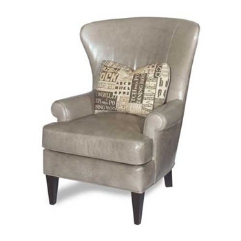 Bartram Fog Grey Leather Wing Back