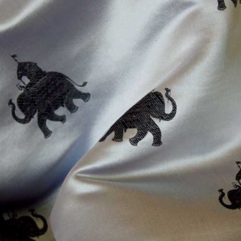 Pewter Elephant Brocade Silk