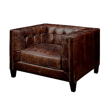CCAR Abbot Cigar Leather Arm Chair
