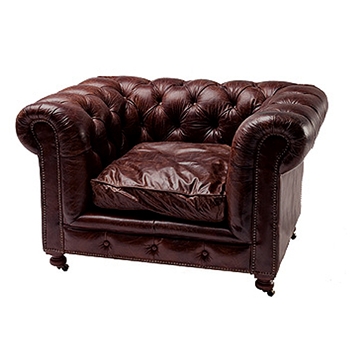CCAR Conrad Biker Brown Leather Arm Chair