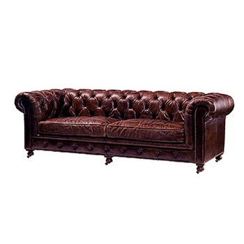 CCAR Conrad Biker Brown Leather Sofa