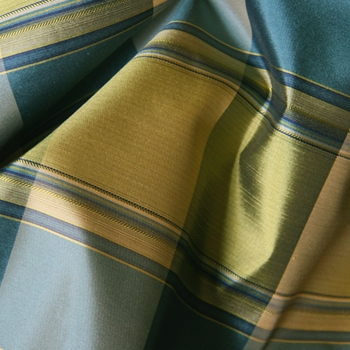 Teal Amore Plaid Silk Citrus