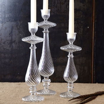 Balustra Flused Clear Candle Holder