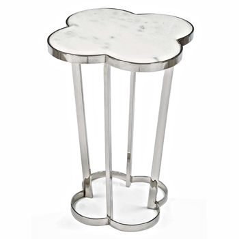 Clover Nickel/Marble Side Table