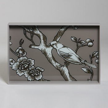 Vintage Blossom Mocha Rectangle Tray